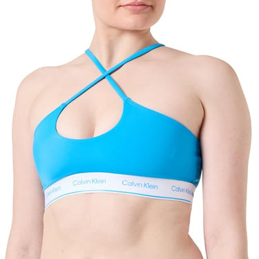 Calvin Klein Halter Bralette Bralette Women, Blue (Malibu Blue), on Sale